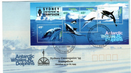 Australia Antarctic Territory 1995 Sydney Centrepoint 95 Stamp Show Black Ink Postmark, Souvenir Cover - Covers & Documents