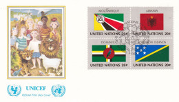 United Nations  1984  On Cover Flag Of The Nations Mozambique; Albania; Dominica; Solomon Islands - Covers