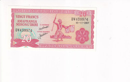 BURUNDI 20 FRANCS 2007 P27D UNC - Burundi