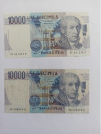 2 Billets 10000 Lires 1984 - 5000 Lire