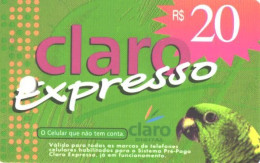 Brazil:Brasil:Used Phonecard, Claro Digital, 20 R$, Bird, Parrot, 2002 - Brasilien