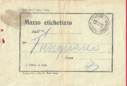 ANNULLO CS " LORETO STAZIONE *13.10.13* /(ANCONA)" SU MAZZO ETICHETTATO - MOD.24-F (EDIZ. 1913) PER FUSIGNANO - Postal Parcels