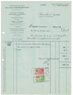 Facture 1931 Bruxelles  Victor Charlet & Cie Articles Carrosserie & Automobile + Sellerie  TP Fiscaux - Cars