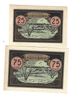 **notgeld   Austria  Kroisbach 25+75 Heller     485/1b Cat Val 6 Euro - Autriche