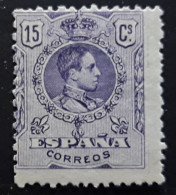 ESPANA ESPAGNE SPAIN 1909 Alfonso XIII,  Yvert No 245, 15 C Violet Neuf ** MNH TB - Nuevos