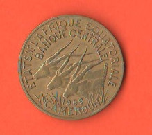 African Equatorial 100 Francs 1969 Cameroun Afrique Equatorial  Bronze Coin - Cameroon