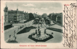 ! Alte Ansichtskarte Aus Stettin, Königsplatz, Kaiser Wilhelm Denkmal - Pommern