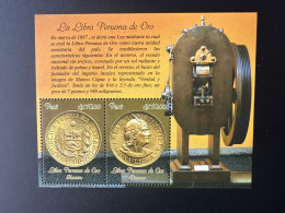 Peru Perou 2014 Mi. Bl. 96 La Libra Peruana De Oro Coin Münze Pièce De Monnaie Gold - Pérou