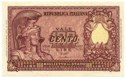 100 LIRE BIGLIETTO DI STATO ITALIA ELMATA BOLAFFI 31/12/1951 SUP - Other & Unclassified