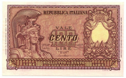 100 LIRE BIGLIETTO DI STATO ITALIA ELMATA BOLAFFI 31/12/1951 SUP+ - Sonstige & Ohne Zuordnung