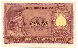 100 LIRE BIGLIETTO DI STATO ITALIA ELMATA DI CRISTINA 31/12/1951 SUP- - Andere & Zonder Classificatie