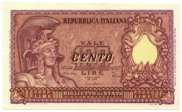 100 LIRE BIGLIETTO DI STATO ITALIA ELMATA DI CRISTINA 31/12/1951 SPL+ - Sonstige & Ohne Zuordnung