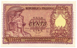 100 LIRE BIGLIETTO DI STATO ITALIA ELMATA DI CRISTINA 31/12/1951 QFDS - Otros & Sin Clasificación