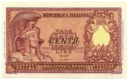 100 LIRE BIGLIETTO DI STATO ITALIA ELMATA BOLAFFI 31/12/1951 SUP+ - Altri & Non Classificati