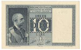 10 LIRE BIGLIETTO DI STATO VITTORIO EMANUELE III FASCIO 1944 XXII QFDS - Otros