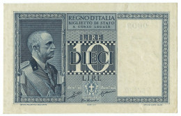 10 LIRE BIGLIETTO DI STATO VITTORIO EMANUELE III FASCIO 1935 XIII SUP - Otros