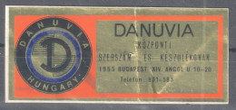METAL Tool And Equipment Factory Industry Company DANUVIA 1970 Hungary Close LABEL CINDERELLA LABEL Aluminium GOLD - Usines & Industries