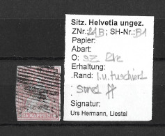 1854-1862 Helvetia (ungezähnt, Strubel) Mit Schwyzer Raute    ►SBK-24B1.II/III / CHF 140.-  / Mit Attest Hermann◄ - Gebraucht