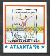 Sahara 1996 BLOC  Atlanta Olympics OBLITERE - Sahara Español