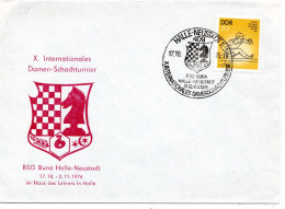 65361 - DDR - 1976 - 20Pfg Jugendspartakiade EF A SoUmschlag HALLE-NEUSTADT - ... X.INTERNATIONALES DAMENSCHACHTURNIER - Chess