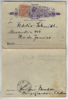 Brazil 1923 Postal Stationery Letter Sheet Stamp 150 Réis Internal Usage In Rio De Janeiro Additional 50 Réis (US$35) - Entiers Postaux