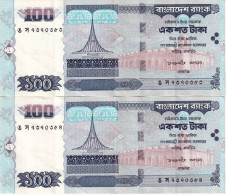 PAREJA CORRELATIVA DE BANGLADESH DE 100 TAKA DEL AÑO 2003 EN CALIDAD EBC (XF) (BANKNOTE) - Bangladesh