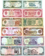 AFGHANISTAN 50 100 500 1000 5000 10000 Afghanis P 57 58 59 60 61 62 UNC Set: Matching Last Two Serials - Afghanistan