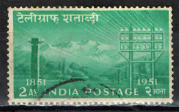 INDIA - 1953 - CENTENARIO DEL TELEGRAFO IN INDIA - USATO - Oblitérés
