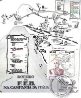 Brazil & Maximum Card, Mascarenhas De Moraes, Roteiro Da F.E.B Na Campanha De Itália, São Gabriel 1983 (8876) - Maximumkaarten