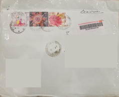INDIA 15.04.2023 3 Stamps Of Embroidery Franked On Registered Post Cover As Per Scan - Andere & Zonder Classificatie