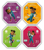 AC- TURKEY STAMP  -  UEFA EURO 2020TM THEMED COMMEMORATIVE STAMPS MNH 11 JUNE 2021 ​​​​​​​FOOTBALL - SOCCER - SPORTS - Timbres De Service