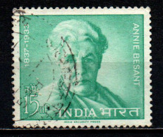 INDIA - 1963 - Annie Besant 1847-1933), An English Woman Devoted To The Cause Of India’s Freedom, Theosophist An - USATO - Oblitérés