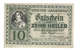 **notgeld   Austria  Laakirchen   10+50 Heller  494a  Cat Val 4 ,00 Euro - Autriche