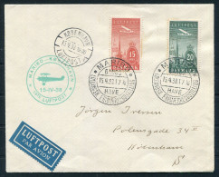 1938 Denmark Maribo - Copenhagen First Flight Cover. Luftpost Airmail, Lollandsk Frimerkeudstilling, Stamp Exhibition - Airmail