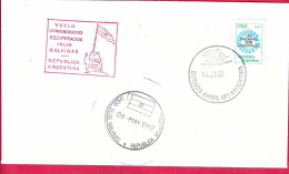 ARGENTINA -ANNULLO SPECIALE PER VOLO COMMEMORATIVO ISOLE MALVINAS *24.MAY.1982 - Storia Postale