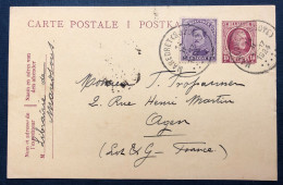 Belgique, Divers Sur Entier + Complément, Cachet à Points Maredret (Sosoye) 14.2.1924 Pour La France - (N601) - Otros & Sin Clasificación