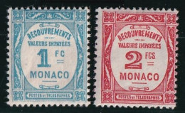 Monaco Taxe N°27/28 - Neuf * Avec Charnière -  TB - Segnatasse