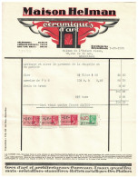 Facture 1935 Berchem Lez Bruxelles Maison Helman Céramique D'Art TP Fiscaux - Straßenhandel Und Kleingewerbe