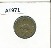 50 SENTI 1966 TANZANIA Coin #AT971.U - Tanzania