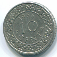10 CENTS 1966 SURINAME Netherlands Nickel Colonial Coin #S13265.U - Suriname 1975 - ...