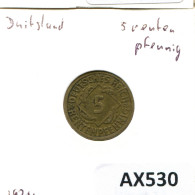 5 RENTENPFENNIG 1924 A DEUTSCHLAND Münze GERMANY #AX530.D - 5 Rentenpfennig & 5 Reichspfennig