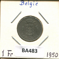 1 FRANC 1950 DUTCH Text BELGIEN BELGIUM Münze #BA483.D - 1 Frank