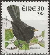 IRELAND 2001 Dual Currency Birds - 30p./38c. - Blackbird FU - Gebruikt