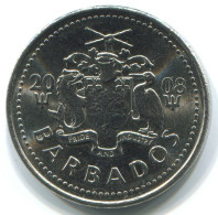 25 CENTS 2008 BARBADOS Coin #WW1160.U - Barbades