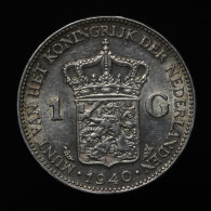 Pays Bas / Netherlands, Wilhelmina, 1 Gulden, 1940, Argent (Silver), NC (UNC), KM#161.1 - 1 Florín Holandés (Gulden)