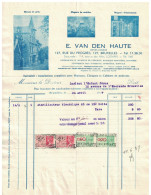 Facture 1937 Bruxelles E. Van Den Haute Expert - Chimiste  TP Fiscaux - Ambachten