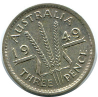 3 PENCE 1949 AUSTRALIA I SILVER Coin #AZ166.U - Threepence