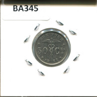 50 CENTIMES 1922 DUTCH Text BÉLGICA BELGIUM Moneda #BA345.E - 50 Cents