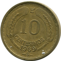 10 CENTESIMOS 1969 CHILE XF Moneda #M10193.E - Chili