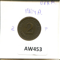 2 PFENNIG 1924 A GERMANY Coin #AW453.U - 2 Pfennig